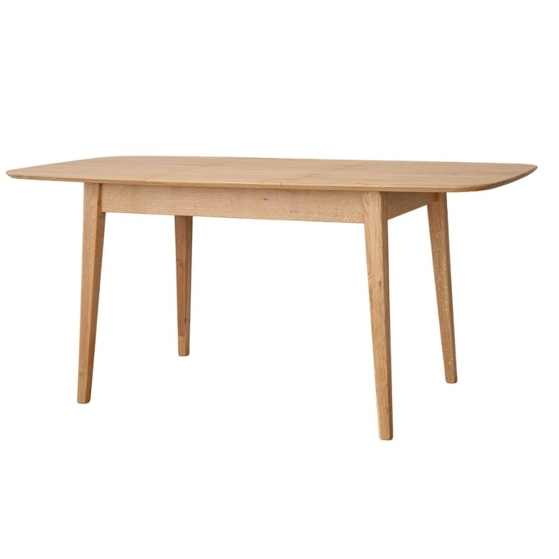 Table chêne massif rectangulaire avec allonge OSLO 120/165cm