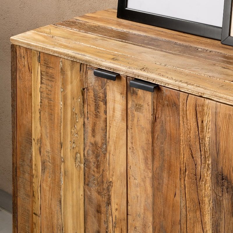 Petit buffet en bois recyclé vintage MERAKI 90cm