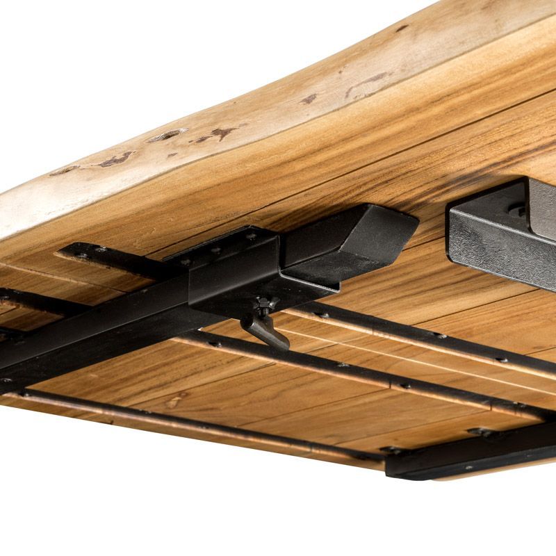 Table extensible live edge acacia et métal IRON 200/280cm pied U