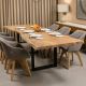 Table extensible live edge acacia et métal IRON 200/280cm pied U