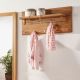 Porte manteau mural avec étagère en chêne massif OSLO 100cm