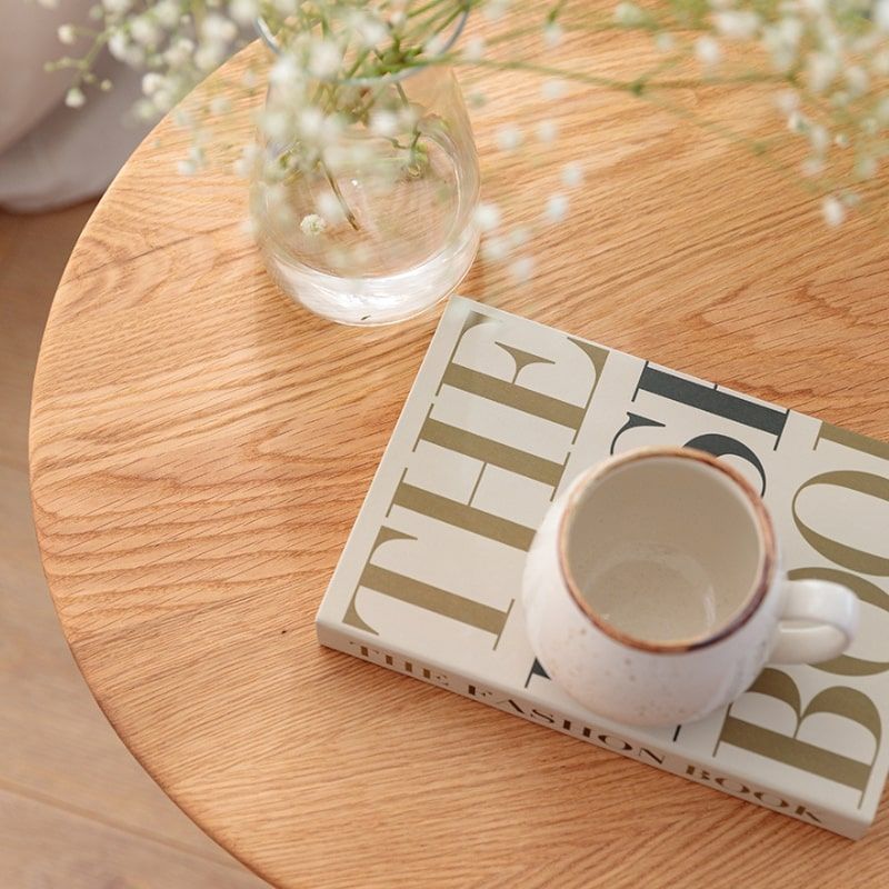 Table basse ronde chêne massif OSLO Ø50cm