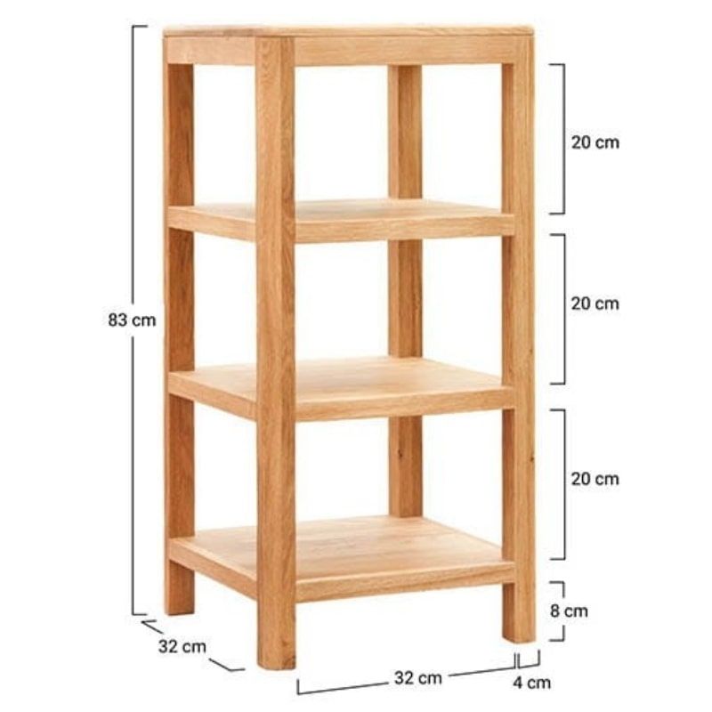 Etagère colonne bois 3 casiers chêne massif OSLO40cm