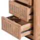 Commode en cannage et teck BOHO 3 tiroirs