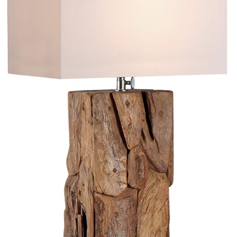 Lampe à poser racine de teck carré RACINE h60cm