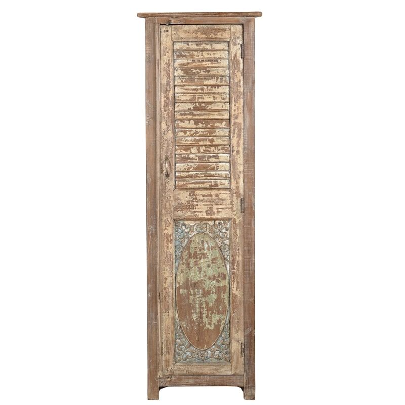 Armoire d'angle bois massif ethnique indienne 66cm INDIA