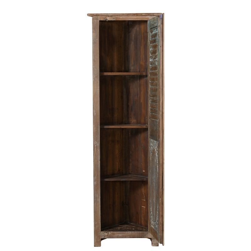 Armoire d'angle bois massif ethnique indienne 66cm INDIA