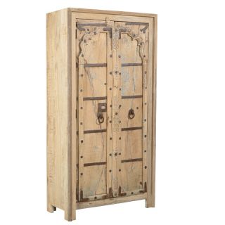 Armoire indienne bois massif 2 portes 93cm INDIA
