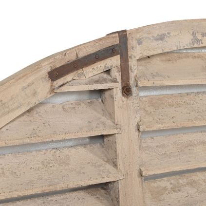 Grande tête de lit bois arrondi persiennes INDIA 335cm