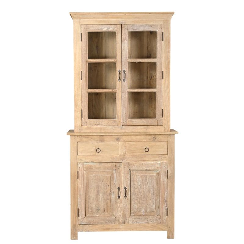 Vaisselier indien ancien en bois massif exotique INDIA 102cm