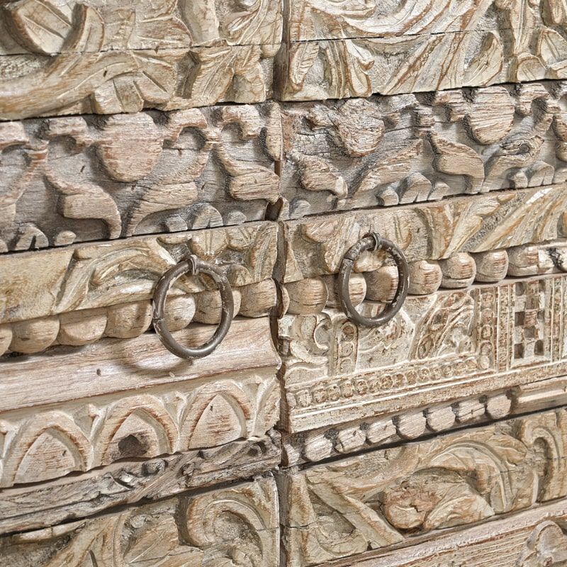 Buffet ethnique indien bois recyclé INDIA 104cm