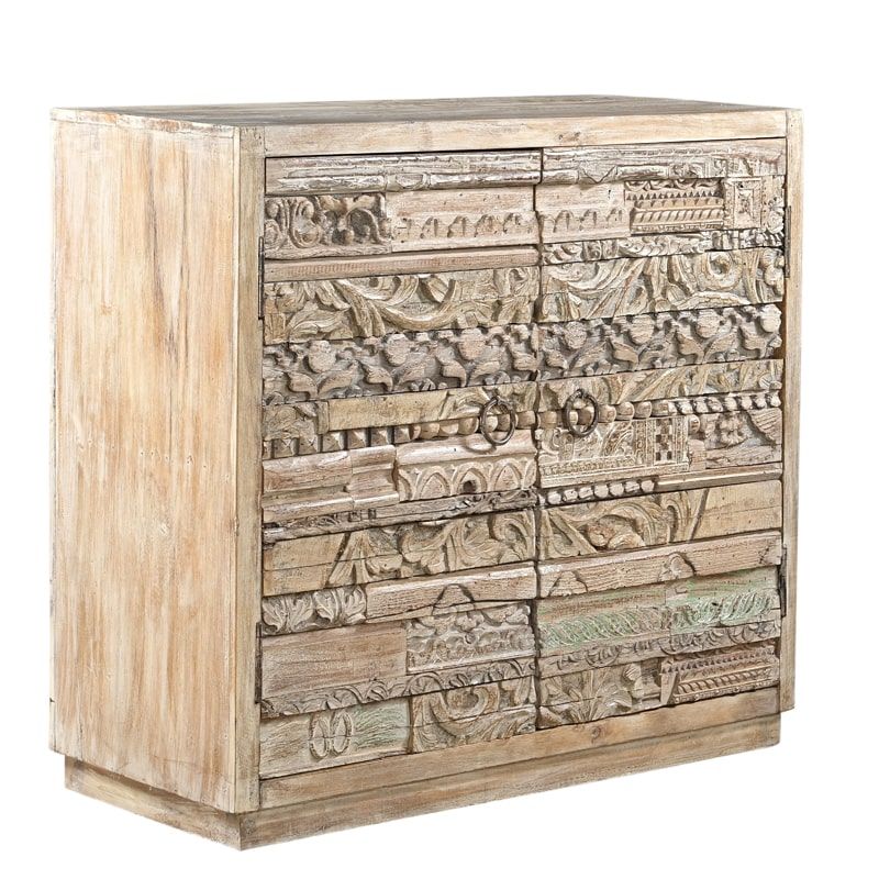 Buffet ethnique indien bois recyclé INDIA 104cm