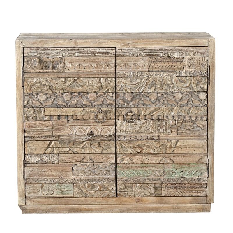 Buffet ethnique indien bois recyclé INDIA 104cm