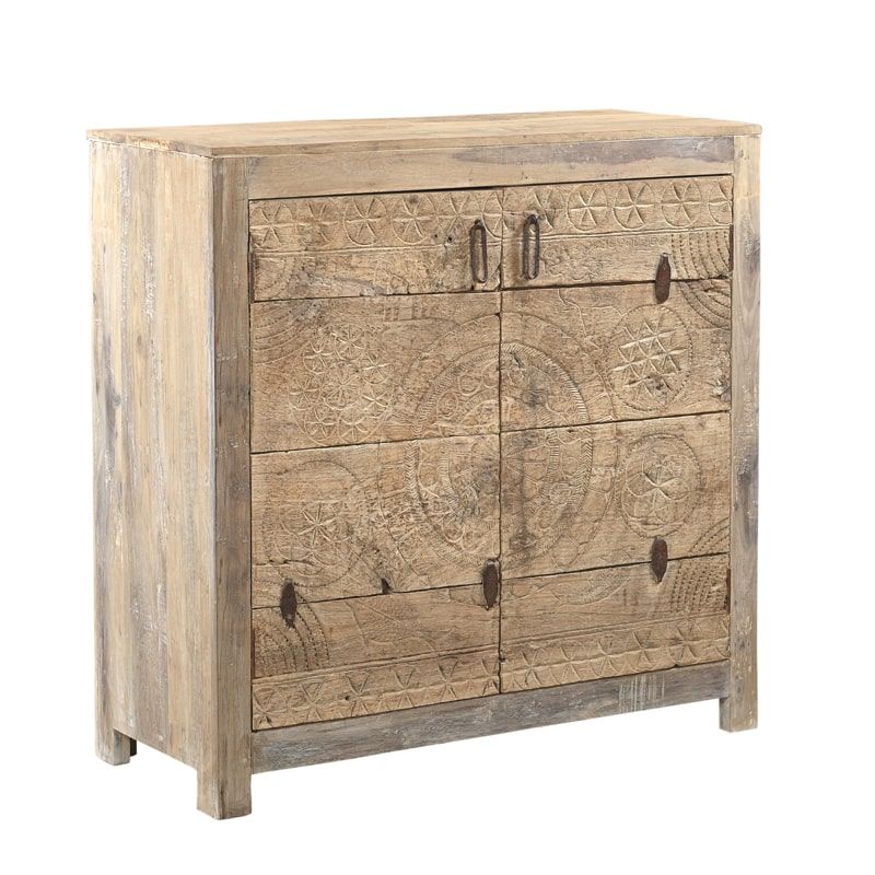 Buffet indien bois sculpté patiné INDIA 115cm