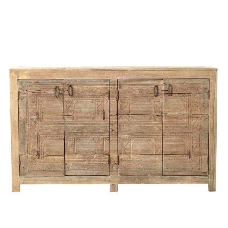 Buffet ethnique indien bois sculpté 160cm INDIA