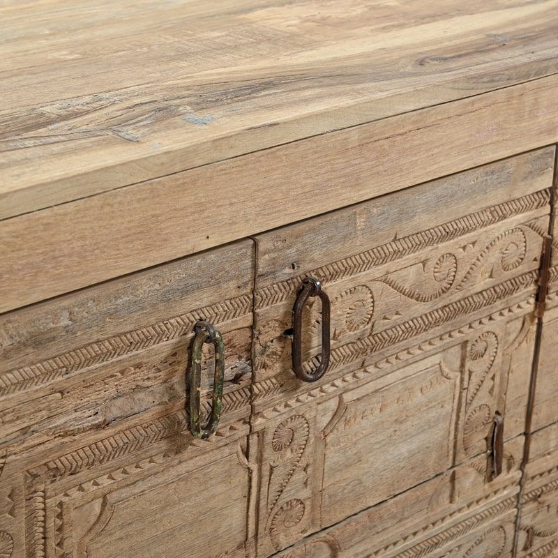 Buffet ethnique indien bois sculpté 160cm INDIA