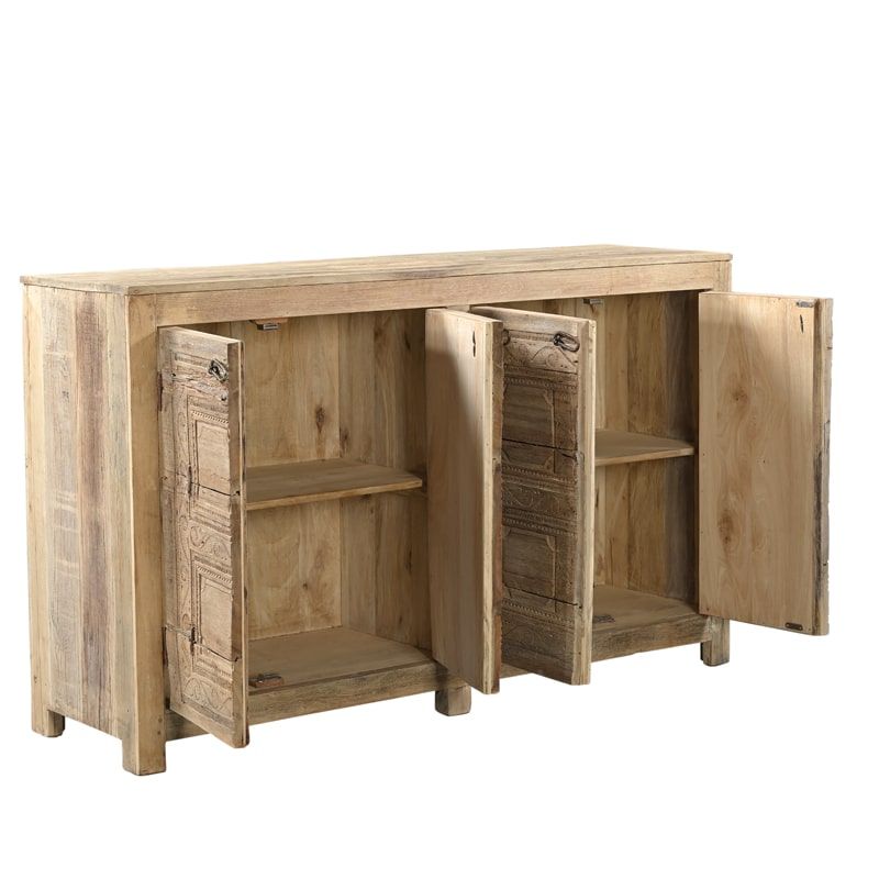 Buffet ethnique indien bois sculpté 160cm INDIA