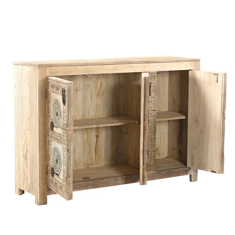 Buffet ethnique indien bois sculpté INDIA 140cm