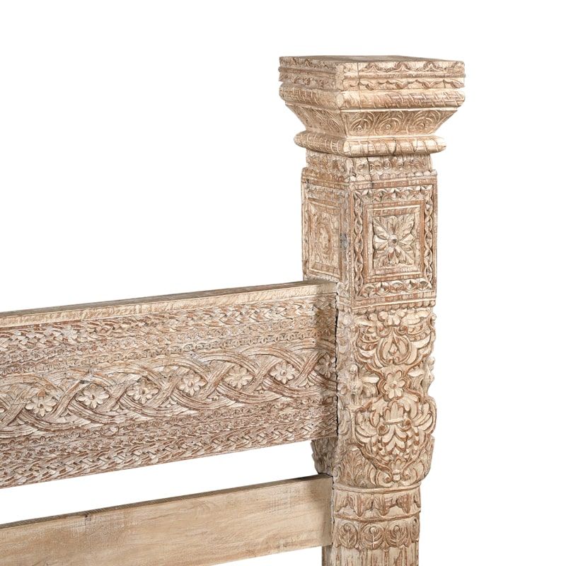 Grand lit indien en bois recyclé INDIA 180x200cm