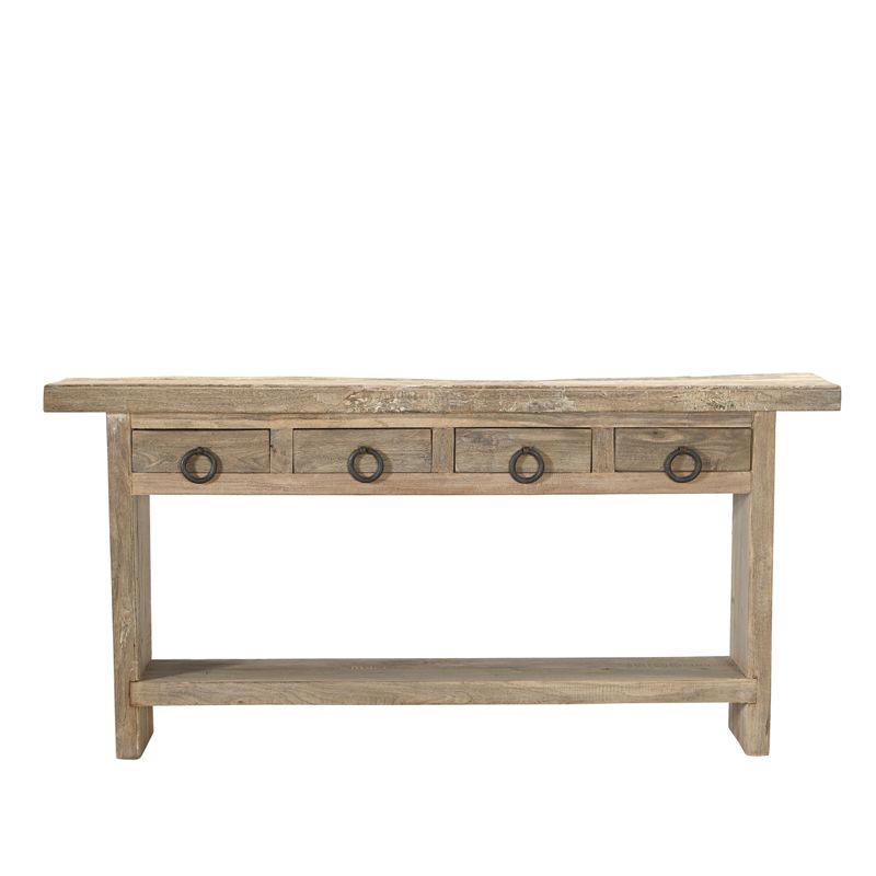 Console indienne bois ancien INDIA 170cm 4 tiroirs