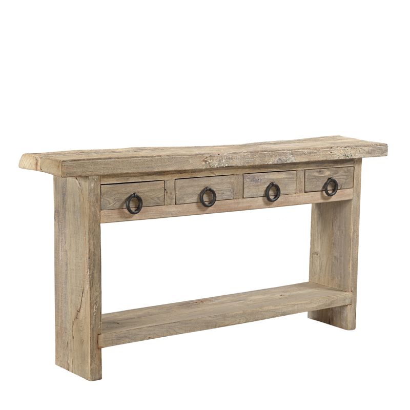 Console indienne bois ancien INDIA 170cm 4 tiroirs