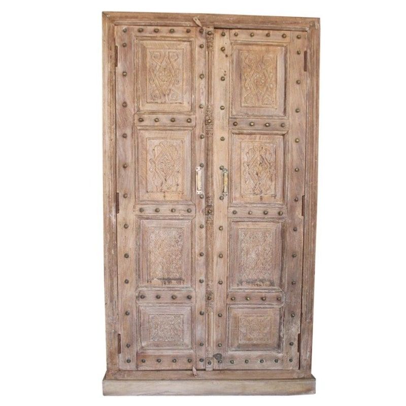 Armoire indienne bois massif ancien 110cm INDIA