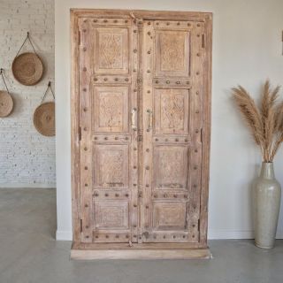 Armoire indienne bois massif ancien 110cm INDIA