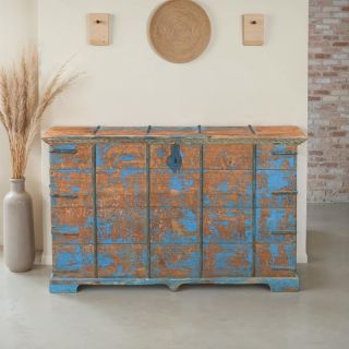 Grand coffre console indien ancien INDIA 152cm