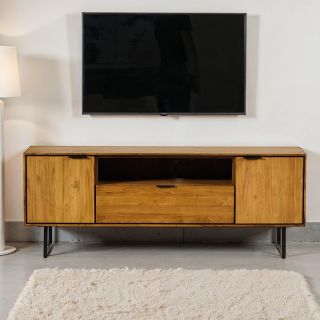 Meuble TV teck recyclé et métal SALVADOR 157cm