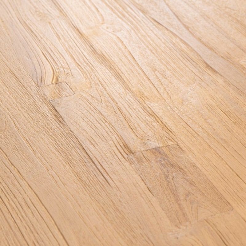 Table carrée teck massif et métal SALVADOR 130cm