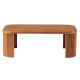 Table basse moderne chêne massif cannelé HOUSTON 115cm