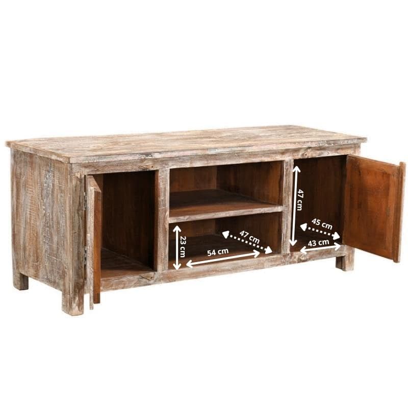 Meuble TV bois sculpté 150cm MOZAIK