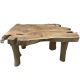 Table basse tranche racine de teck 4 pieds ≈80cm