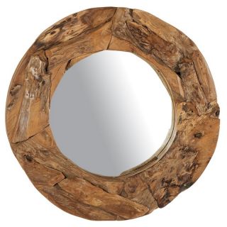 Miroir rond en racine de teck RACINE 2 tailles