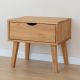 Chevet scandinave en chêne massif huilé 55cm OSLO 1 tiroir