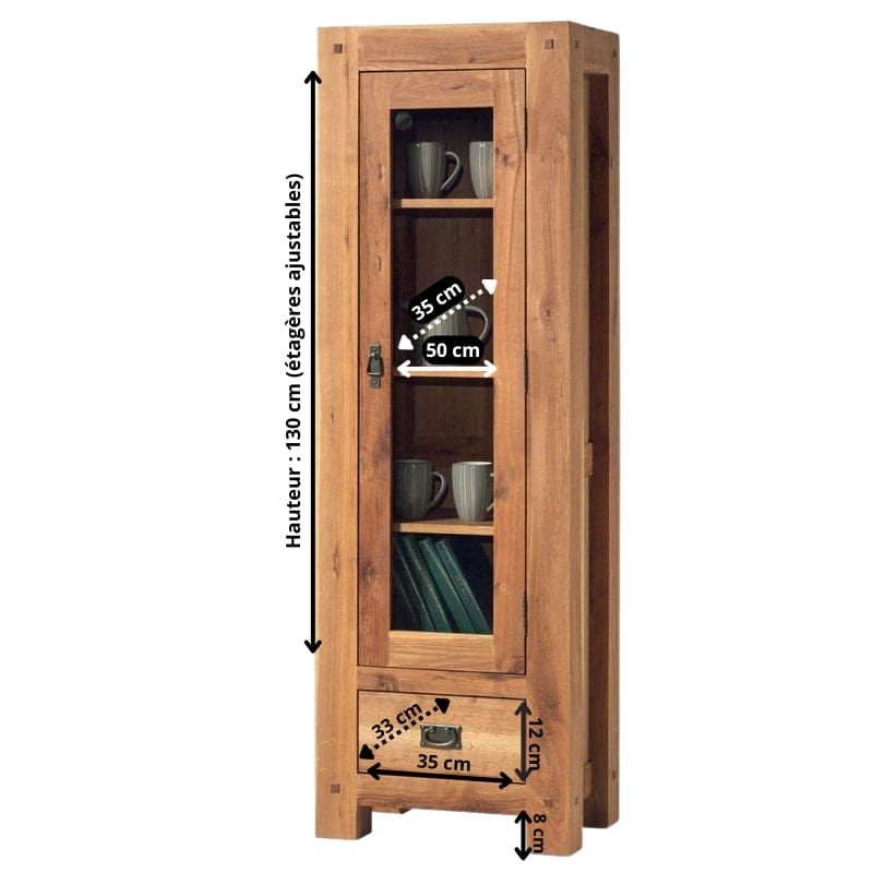Vitrine chêne huilé OAKWOOD 59cm