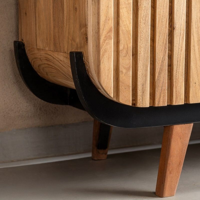 Buffet industriel acacia IRON 195cm 3 portes