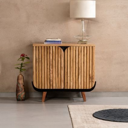 Buffet industriel acacia IRON 100cm 2 portes