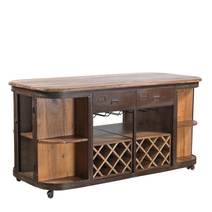 Bar indien ancien en bois 183cm INDIA