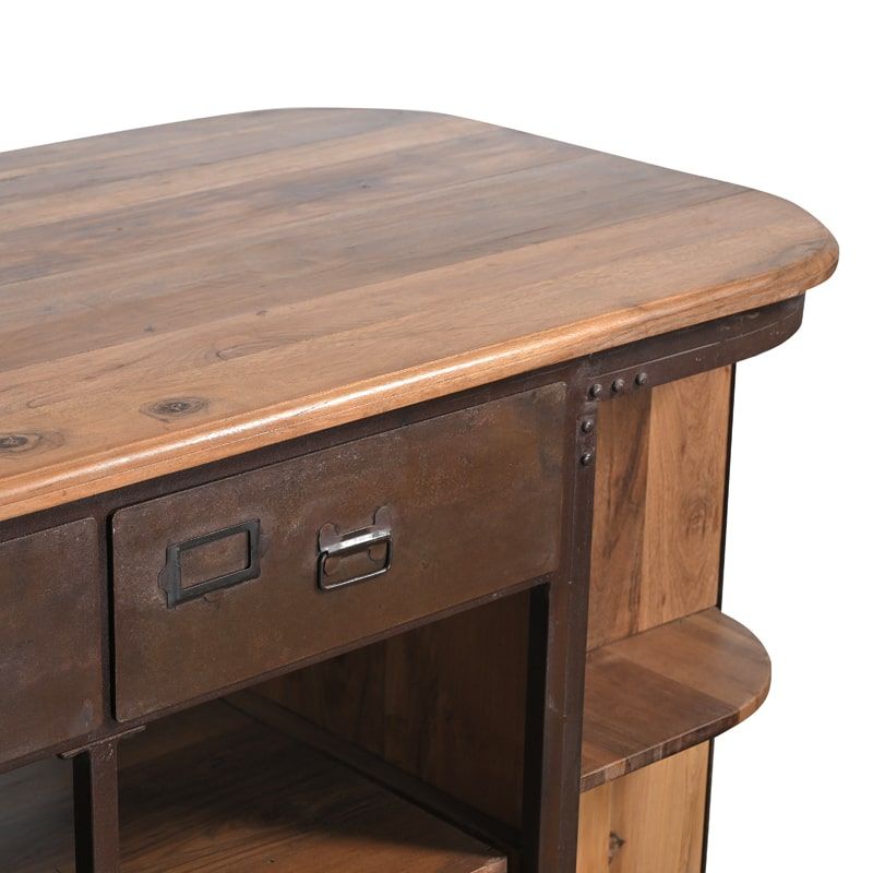 Bar indien ancien en bois 183cm INDIA