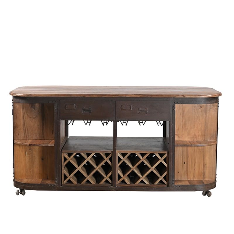 Bar indien ancien en bois 183cm INDIA