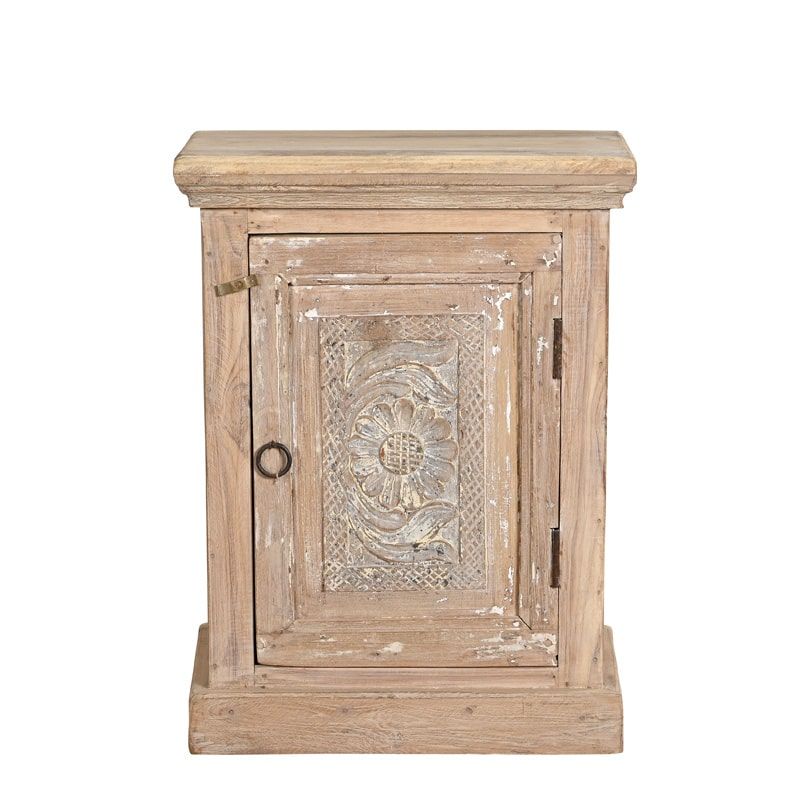 Table de chevet indien bois massif recyclé 65cm INDIA