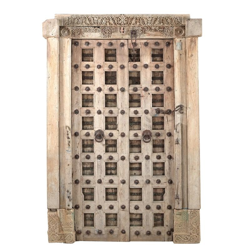 Porte indienne en bois massif 212cm INDIA