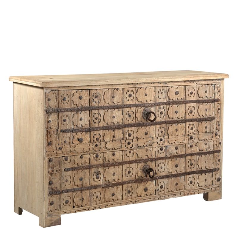 Meuble bar comptoir en bois massif 185cm INDIA