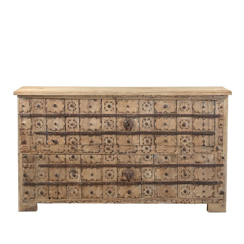Meuble bar comptoir en bois massif 185cm INDIA