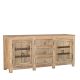 Grand buffet indien bois massif exotique 2 portes 3 tiroirs 172 cm INDIA