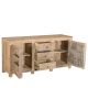 Grand buffet indien bois massif exotique 2 portes 3 tiroirs 172 cm INDIA