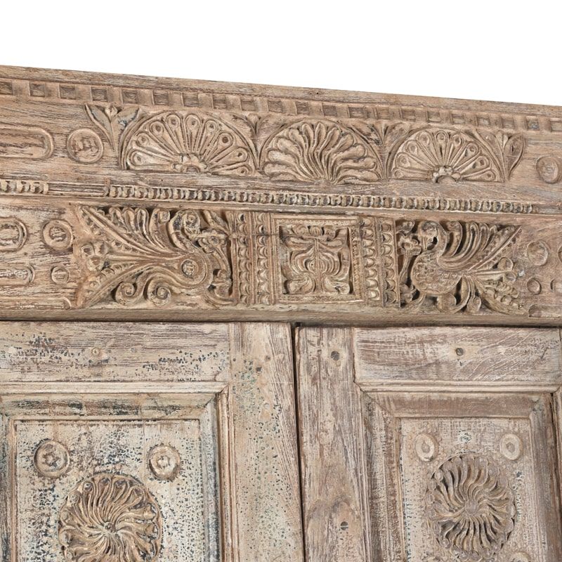 Porte indienne ancienne en bois massif recyclé 240cm INDIA