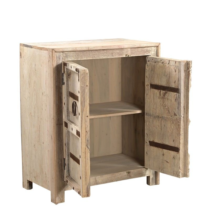 Buffet indien meuble bois massif 2 portes 86cm INDIA