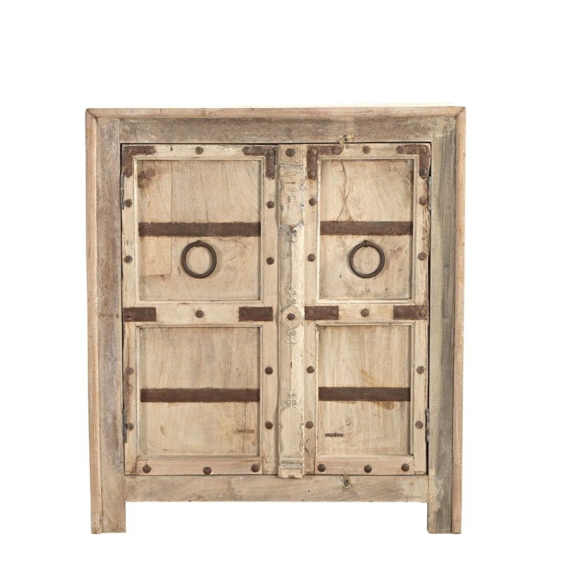 Buffet indien meuble bois massif 2 portes 86cm INDIA